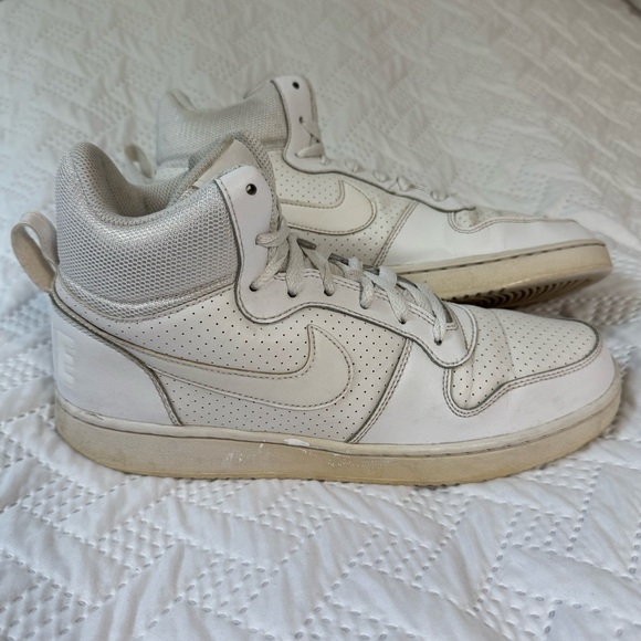 Nike Court Borough Men White High Top Trendy Stylish Sneakers Size 8.5 Women 10 - Picture 5 of 8